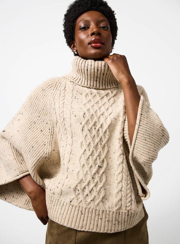 Neppy Knitted Fringed Cape 12